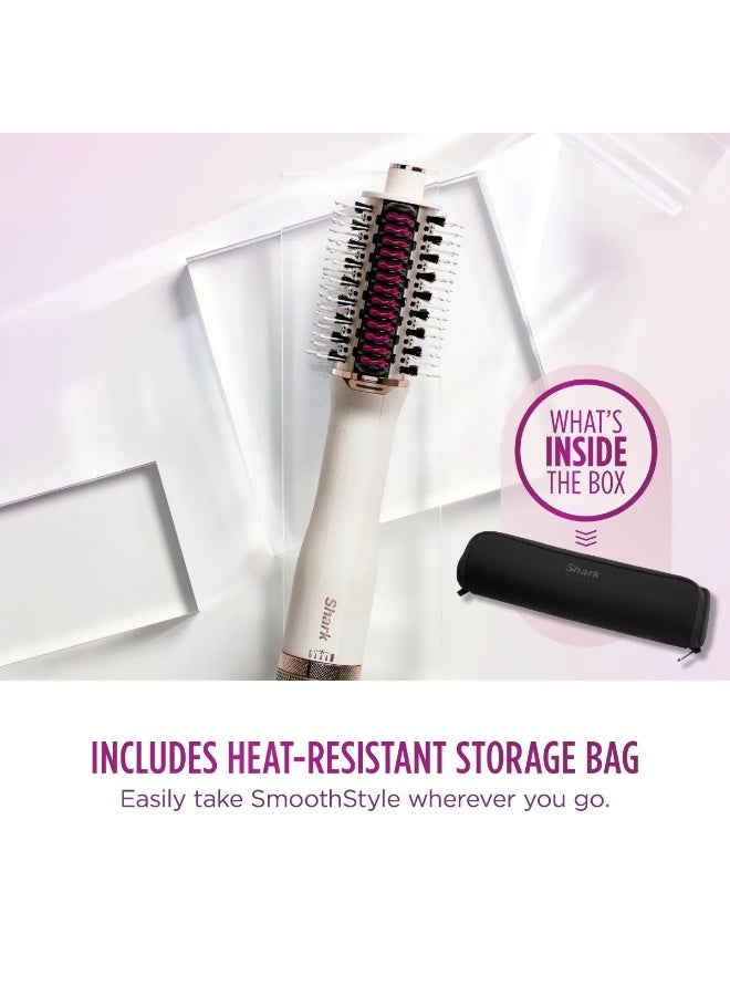 Shark SmoothStyle Heated Brush and Comb with Heat-Resistant Storage Bag, Hot Air Brush with 3 Temperatures, Smooth, Soft & Voluminous Finish For All Hair Types, Silk, HT212ME - Image 2